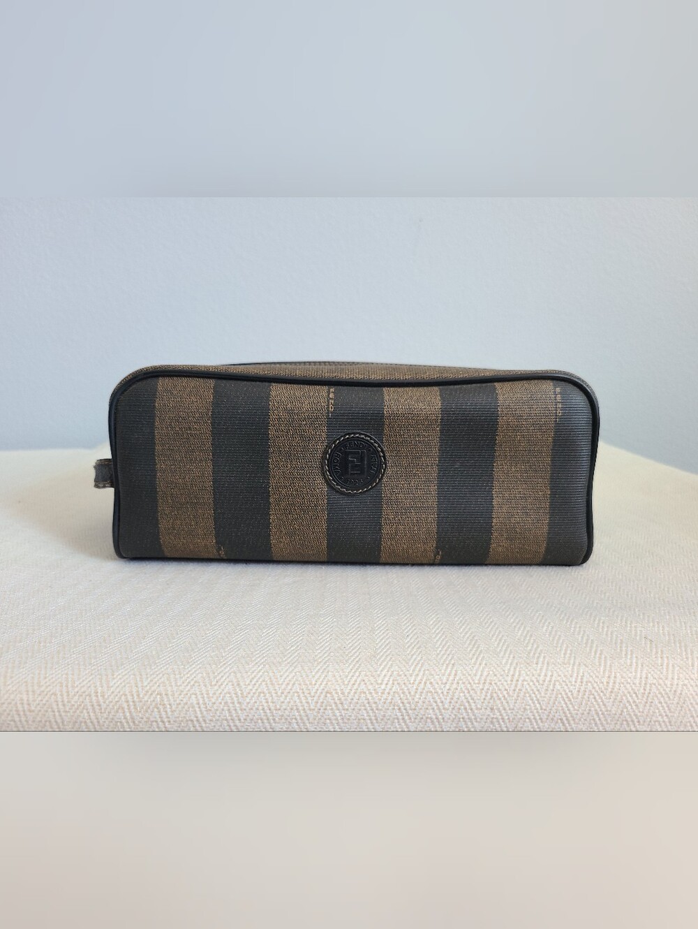 Fendi Striped Toiletry Travel Cosmetic Case
